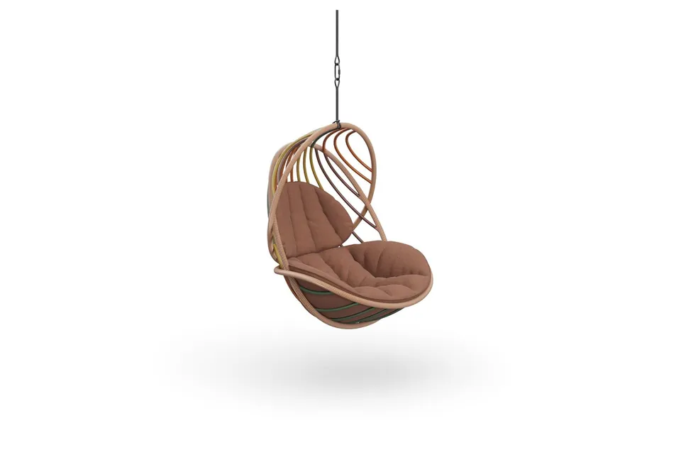 Dedon Kida hanging lounge chair, studio photo